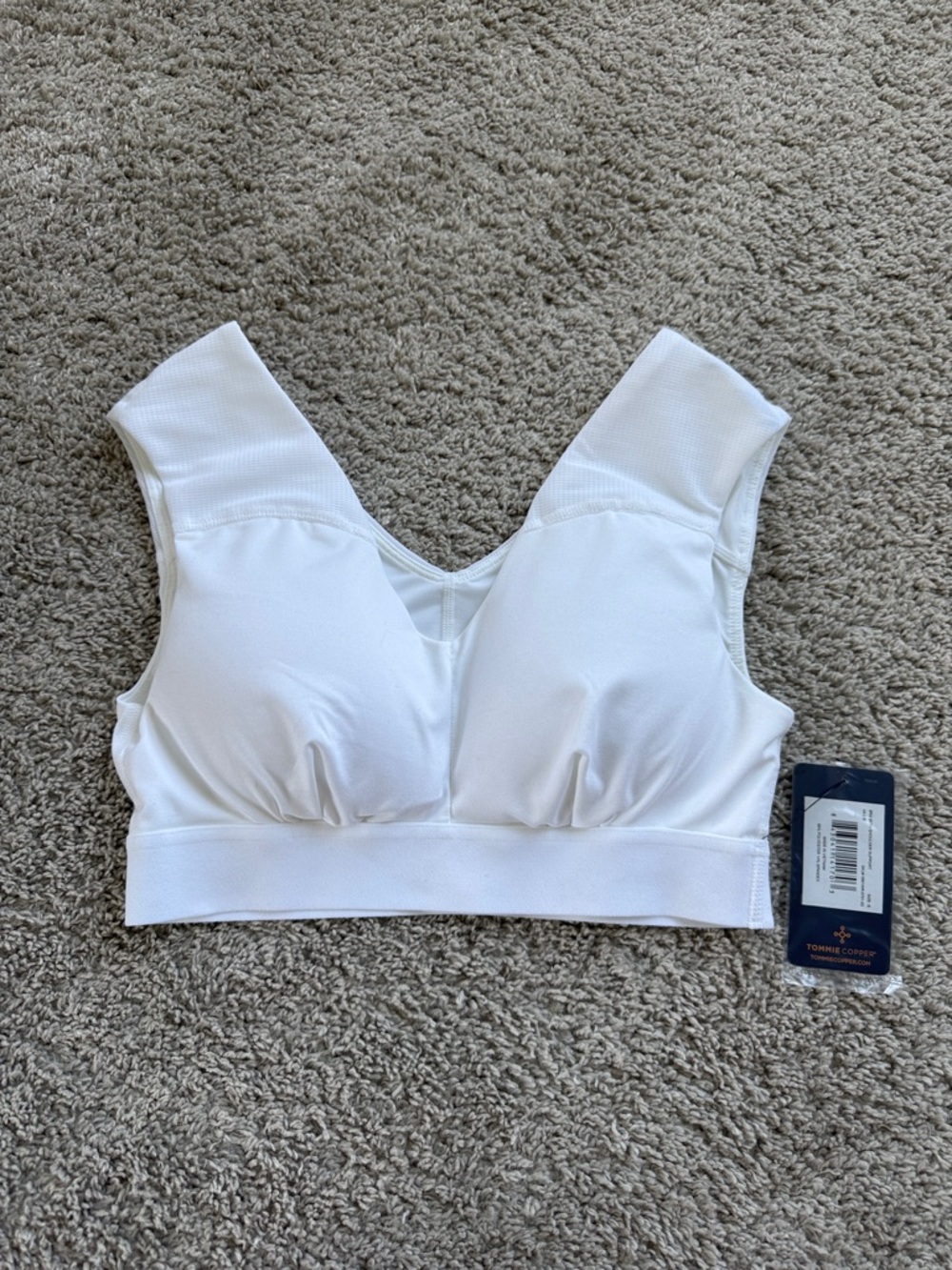 Tommie Copper White Padded Wireless Sports Bra